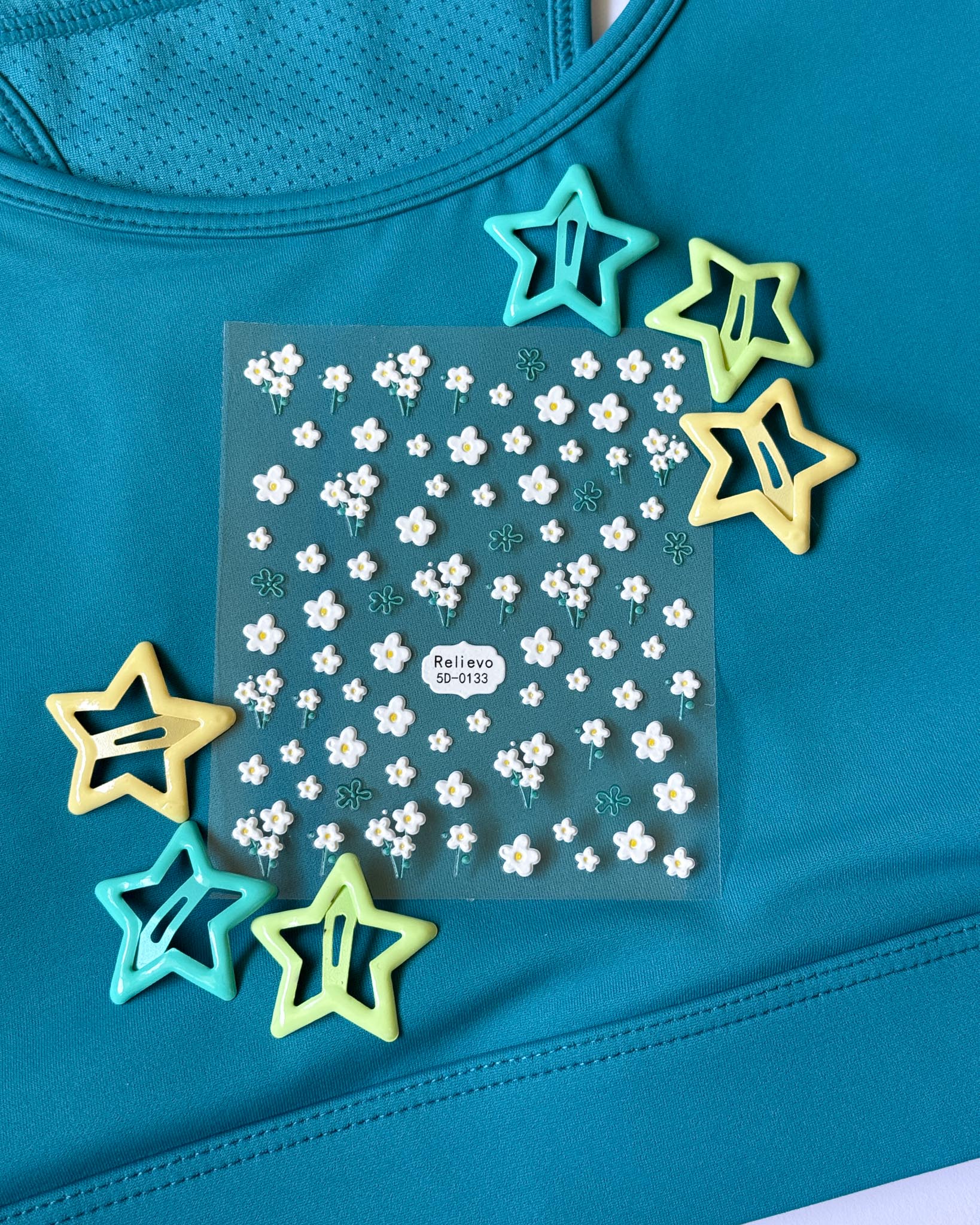 Nail Stickers (one sheet)- White Daisies