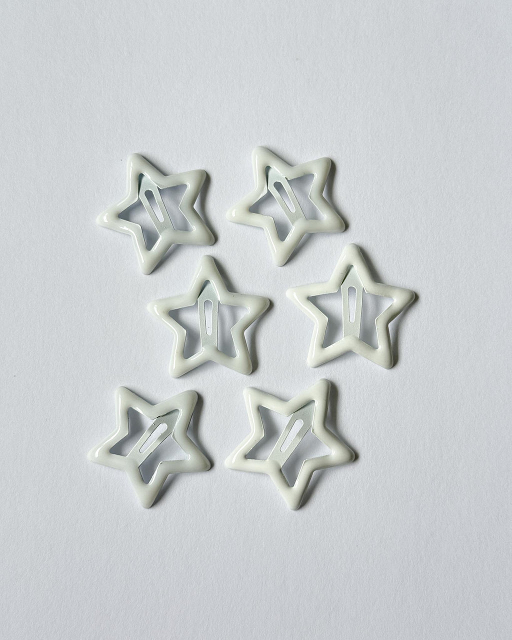 Star Hair Clips (set of six) - Icicle