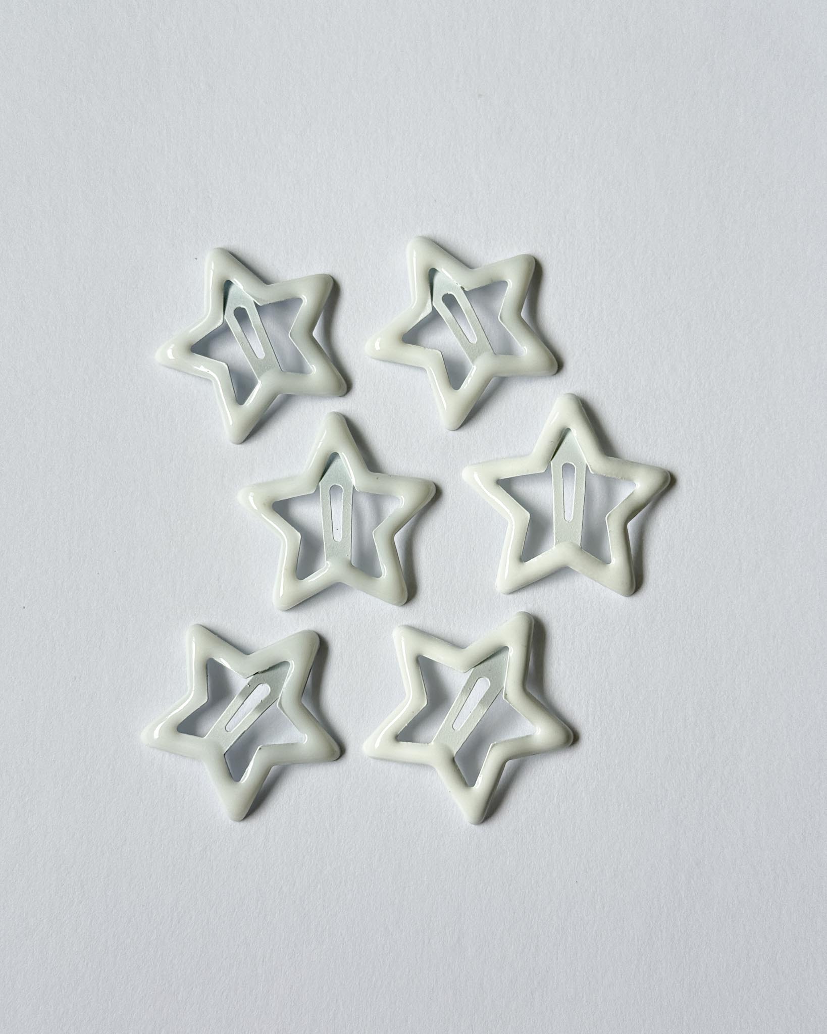 Star Hair Clips (set of six) - Icicle