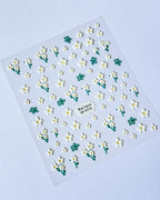 Nail Stickers (one sheet)- White Daisies