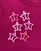Star Hair Clips (set of six) - Cotton Candy