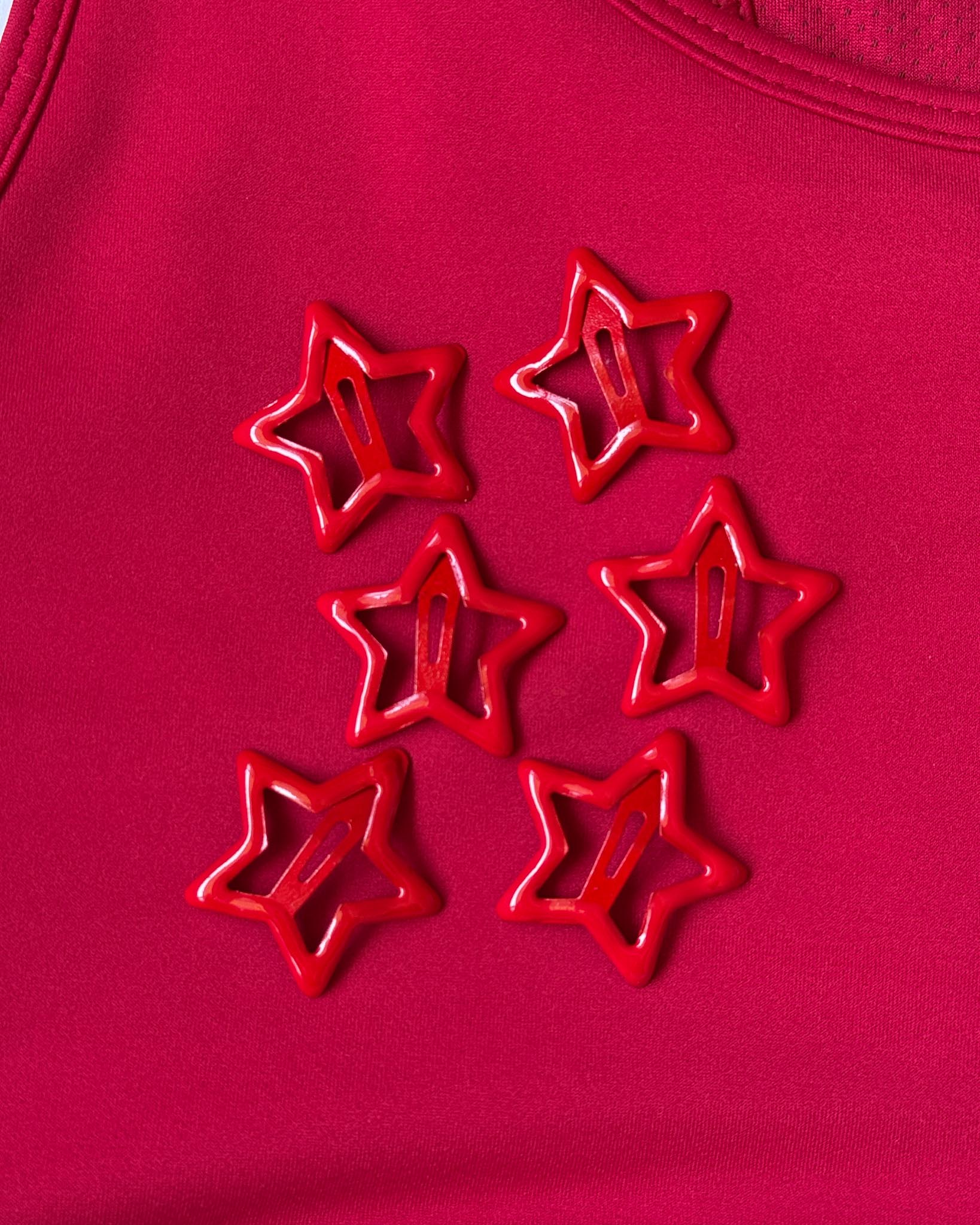 Star Hair Clips (set of six) - Firecracker