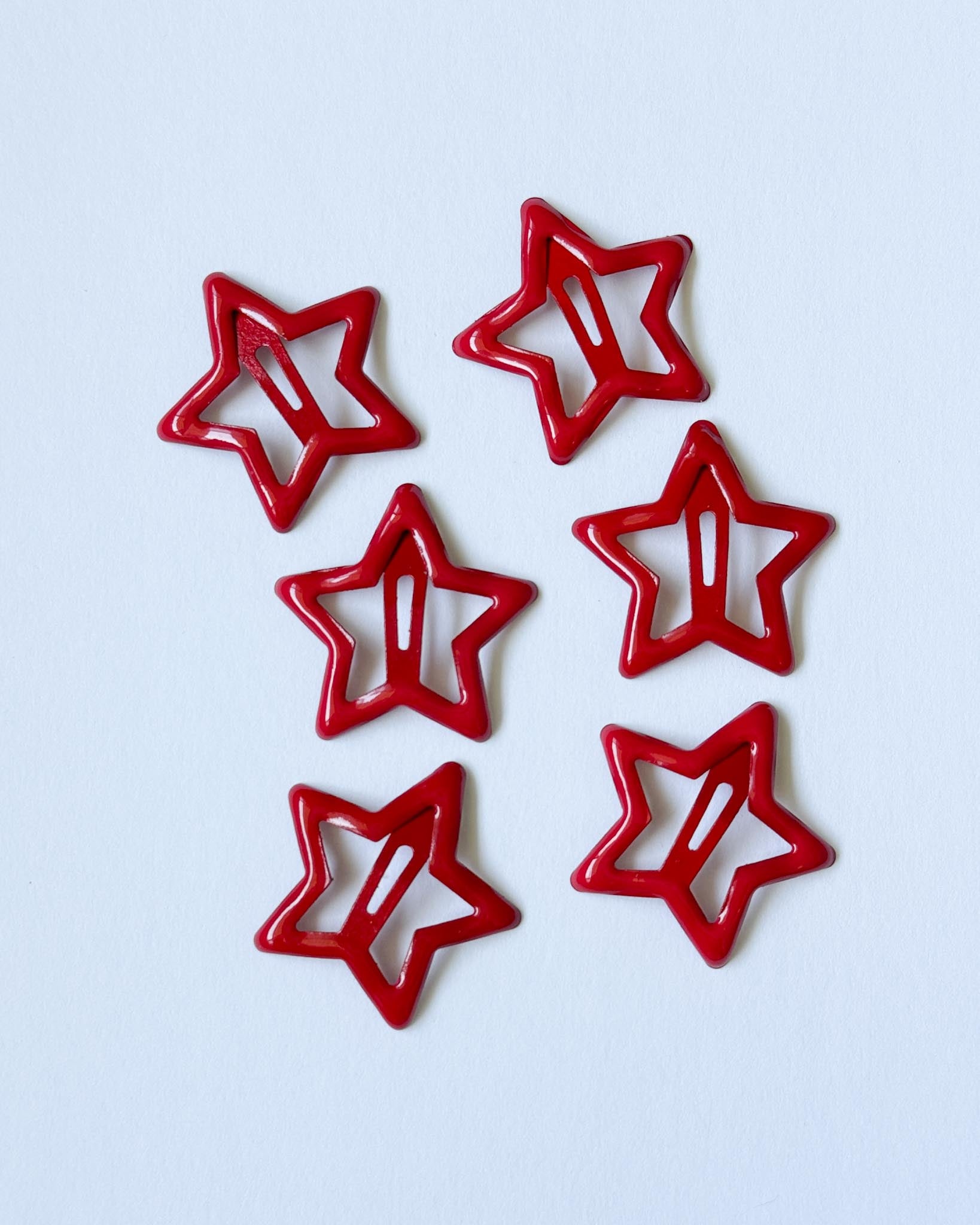 Star Hair Clips (set of six) - Firecracker