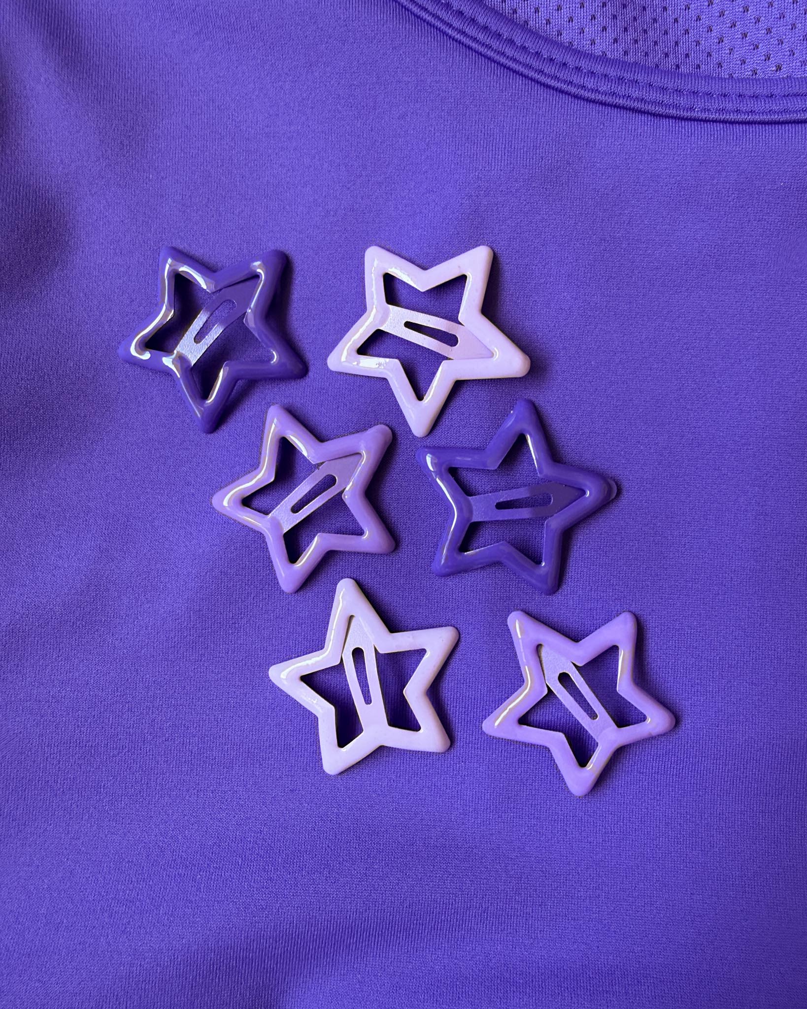 Star Hair Clips (set of six) - Ube Latte