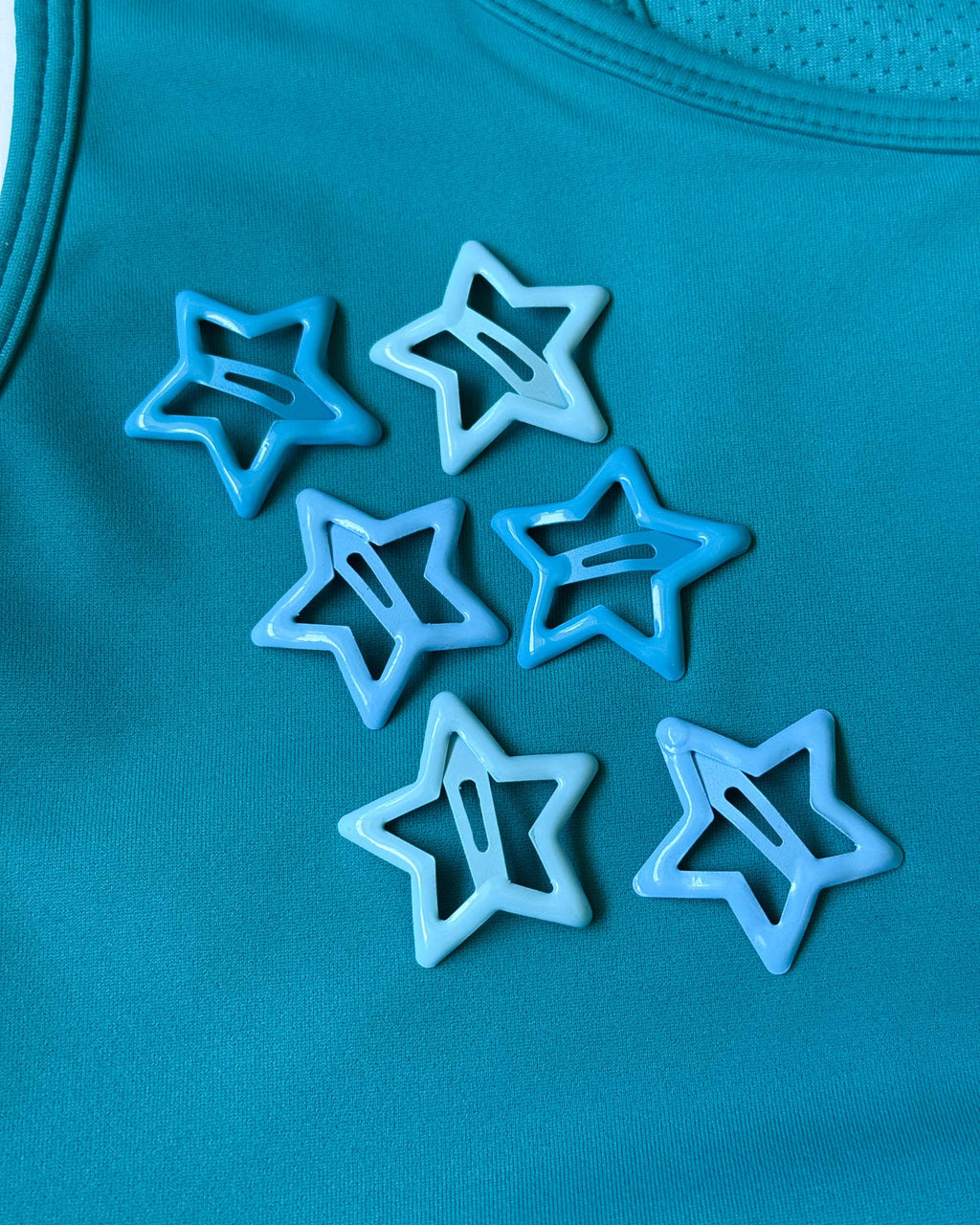 Star Hair Clips (set of six) - Ocean Breeze